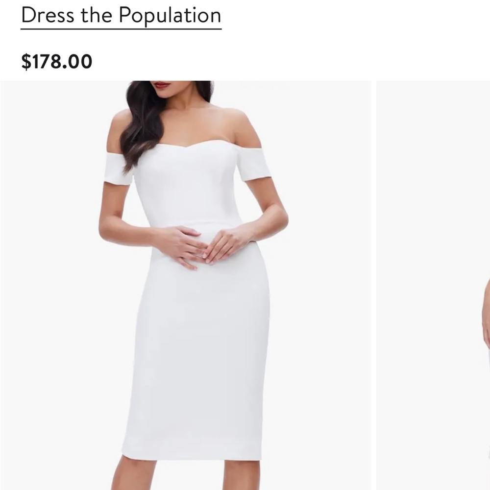 Dress the population off white body-con size xs